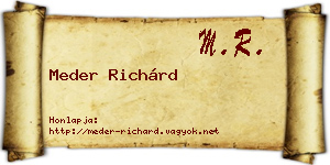 Meder Richárd névjegykártya
